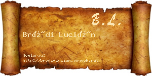 Bródi Lucián névjegykártya